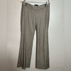 Banana Republic Women's Tweed Plaid Cuffed Pants Wide Leg Brown Size 4